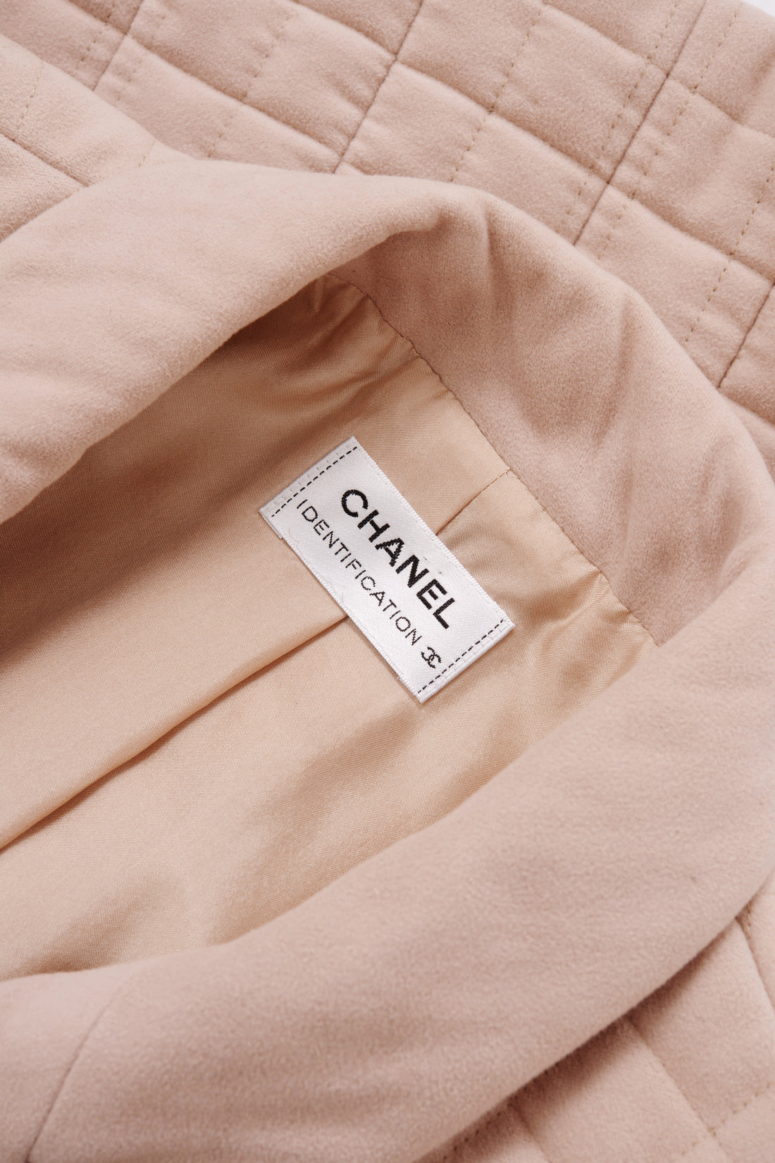 Chanel Identification Beige Quilted Short Sleeve Jacket