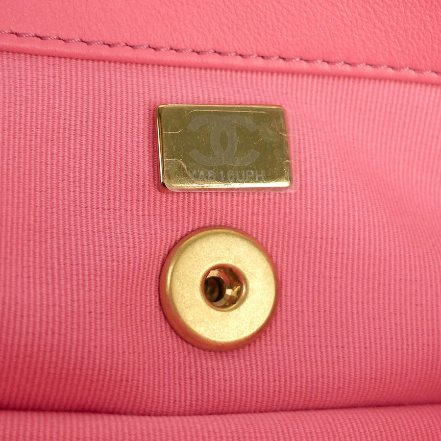 Chanel 22S Small Rose Pink Calfskin Leather Two Way Flap Bag