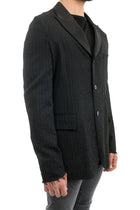 Comme Des Garcons Homme Plus Black Pinstripe Wool Tux Jacket
