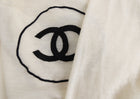 Chanel Large Cashmare and Silk Ivory Scarf Shawl with CC Logo