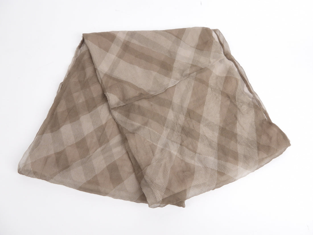 Burberry Plaid Wool and Silk Circle Scarf