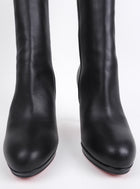 Christian Louboutin Black Leather Knee High Heeled Boots - 41