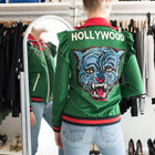 Gucci Pre-Fall 2017 Green Zip Front “Hollywood” Tiger Track Jacket - S