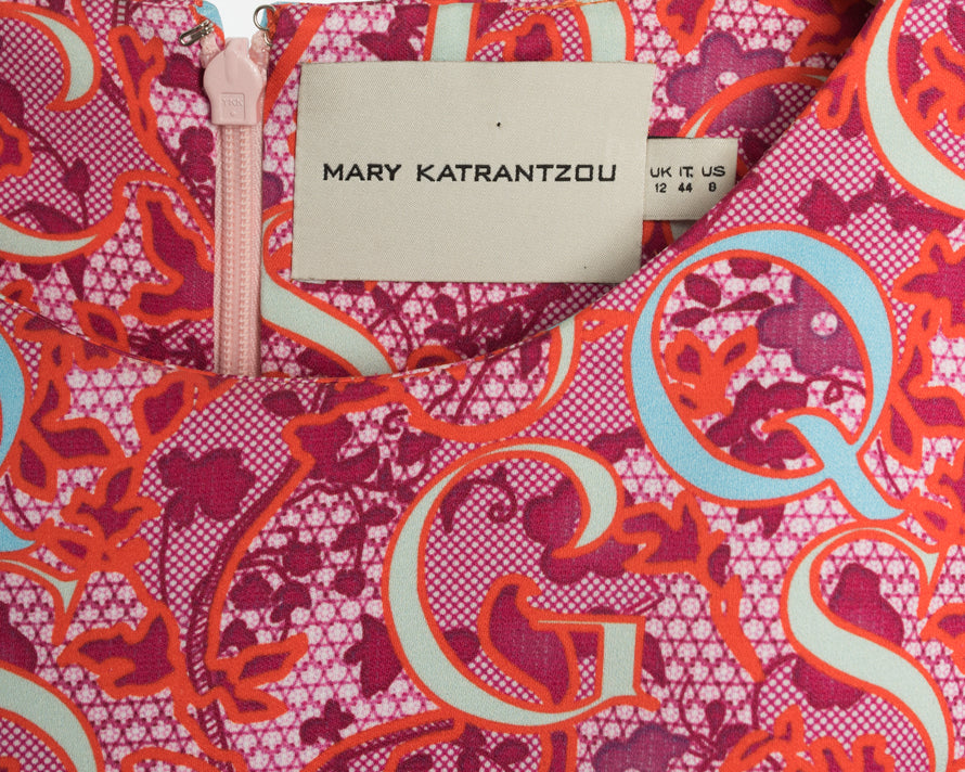 Mary Katrantzou Pink Alphabet Cocktail Dress - 8