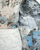 Erdem Pale Blue Lace Pencil Skirt and Silk Floral T-Shirt - S