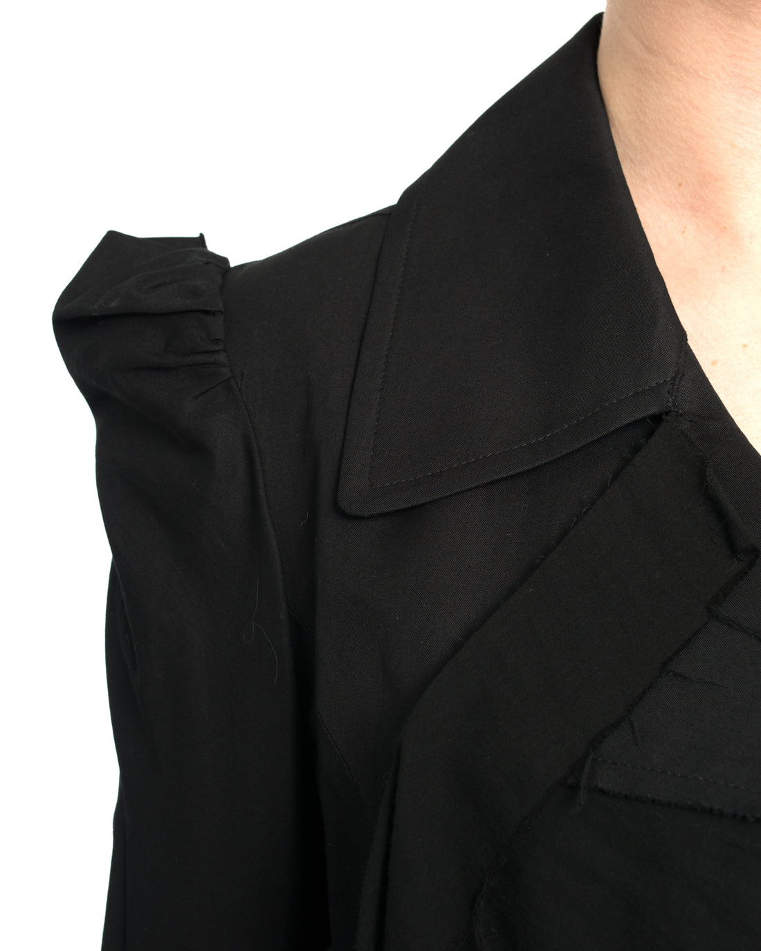 Yohji Yamamoto Black Cotton Belted Jacket - S