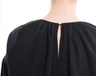 NO. 21 Black Smock Dress with Ruched Sleeves - M