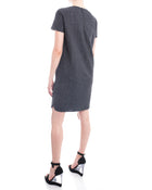 Brunello Cucinelli Grey Shift Dress with Soutache and Sequins - 6