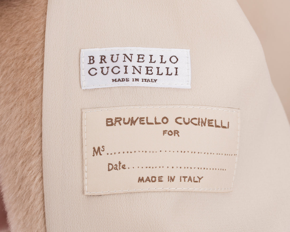 Brunello Cucinelli Nude Alpaca Wool Oversized Coat - M