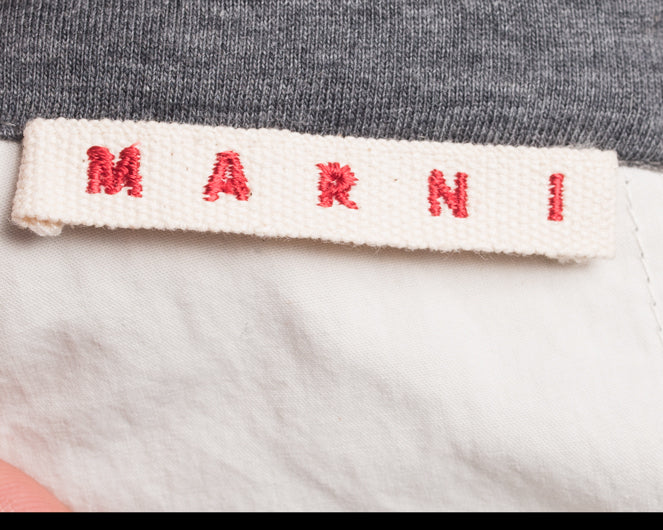 Marni Minimal Grey T Shirt with Open Back and Ties - 6