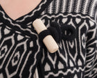 Chloe Pre-Fall 2015 Black Navy White Wool Toggle Sweater - 6