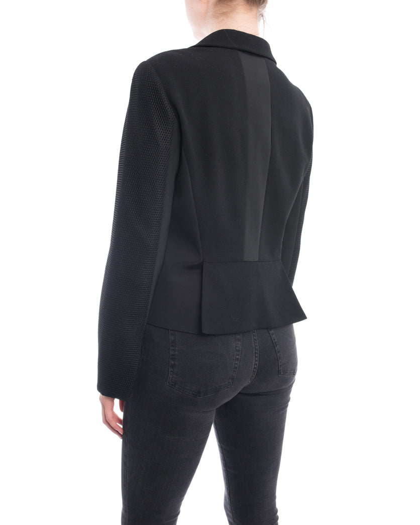 Oscar De La Renta SS 2016 Black Sequin Mesh Applique Evening Jacket - 8