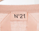 No. 21 Nude Wool V Neck Sweater with Lace Inset - M