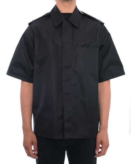 Prada Fall 2015 Black Nylon Short Sleeve Runway Jacket - M