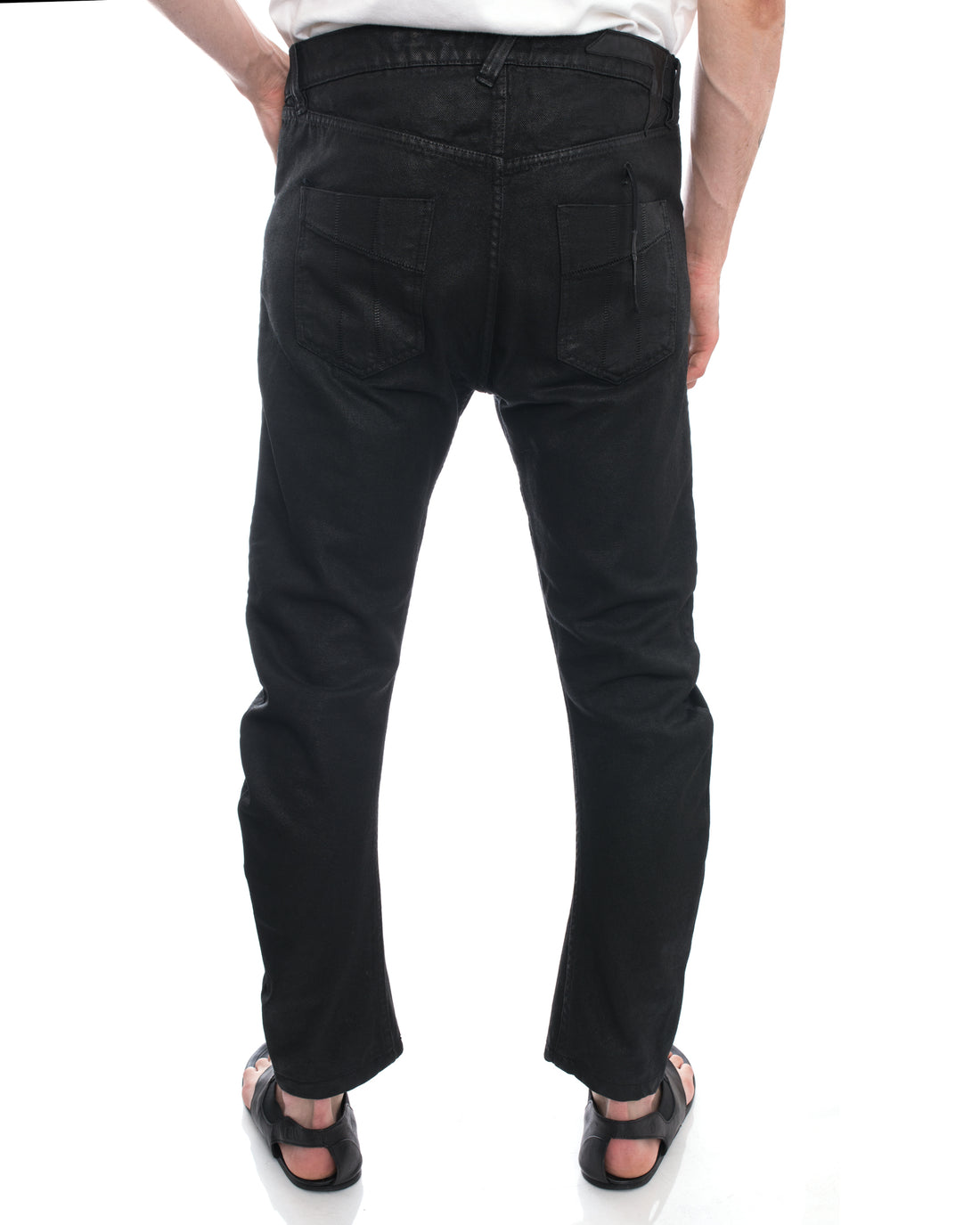 Boris Bidjan Saberi 11 Black Wax Coated Denim Curve Jeans - 34