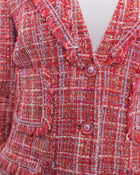 Chanel 04P Hot Pink Tweed Jacket with Clear CC Buttons - 40