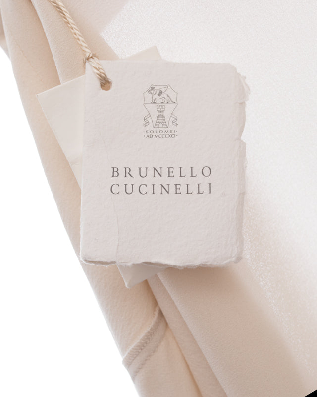 Brunello Cucinelli Ivory Silk blouse with Chain Trim - S