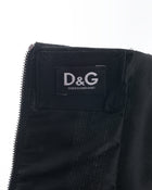 D&G Black Silk and Natural Linen Corset Top - 2