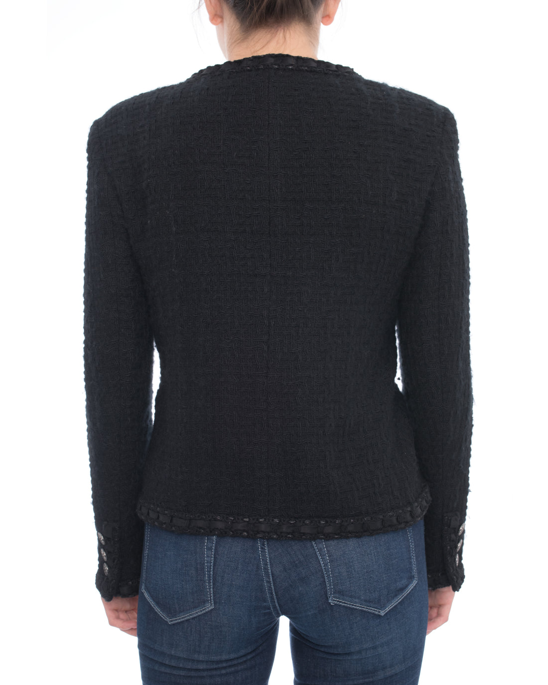 Chanel 2016 Classic Black Tweed Jacket - FR 42 (USA 10) – I MISS YOU VINTAGE