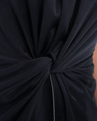 Marni Navy Satin Knot Front Wiggle Midi Dress - 10