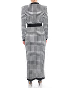 Balmain Pre-Fall 2017 Black White Houndstooth Sweater Gown - 10