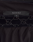 Gucci Navy Crystal GG Logo Halter Dress - 8