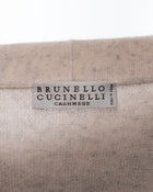 Brunello Cucinelli Light Beige Cardigan with Chain Trim - M