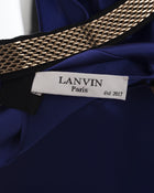 Lanvin Purple Satin Bias Top with Gold Chain Back - 6