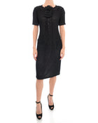 Fendi Black 1960’s Style Dress with Flower Accent - 8