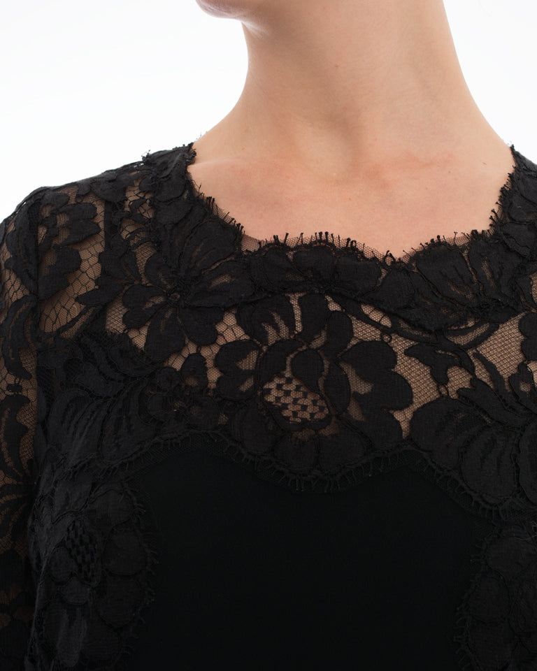 Dolce & Gabbana Black lace Panel Shift Dress - 6