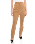 Chanel Vintage 1980’s Tan High Waisted Suede Pants with Buttons - 6