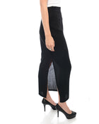 Ann Demeulemeester Long Black Pencil Skirt with Slit