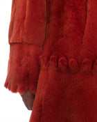 Vintage Adolfo Birger Christensen Orange Sheared Mink Fur Coat - 10