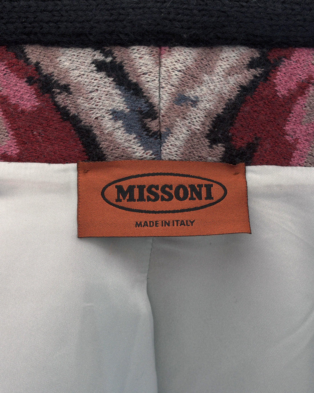 Missoni Vintage Dark Red, Pink, Black Pattern Knit Short Coat - 8/10