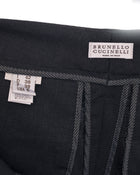 Brunello Cucinelli Charcoal Grey Trouser with Bead and Fringe Trim - 6