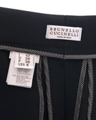 Brunello Cucinelli Black Trouser with Beaded Leather Tie Belt - 6