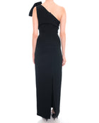 Marchesa Notte Black One Shoulder Jewelled Gown - 10