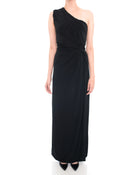 Philosophy Alberta Ferretti One Shoulder Black Jersey Evening Gown - 8