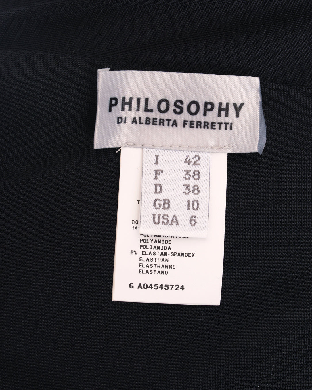 Philosophy Alberta Ferretti One Shoulder Black Jersey Evening Gown - 8