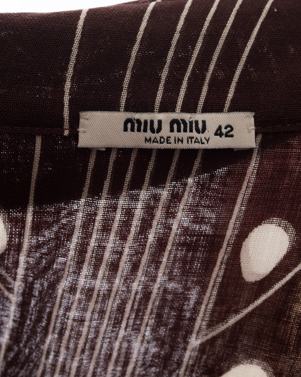Miu Miu Brown Floral Pattern 1970’s Style Shirt Dress - 4