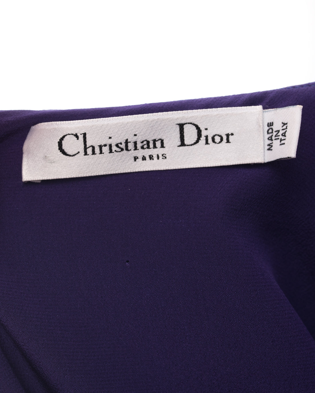 Christian Dior Purple Silk Dress with Black Beaded Belt - 4