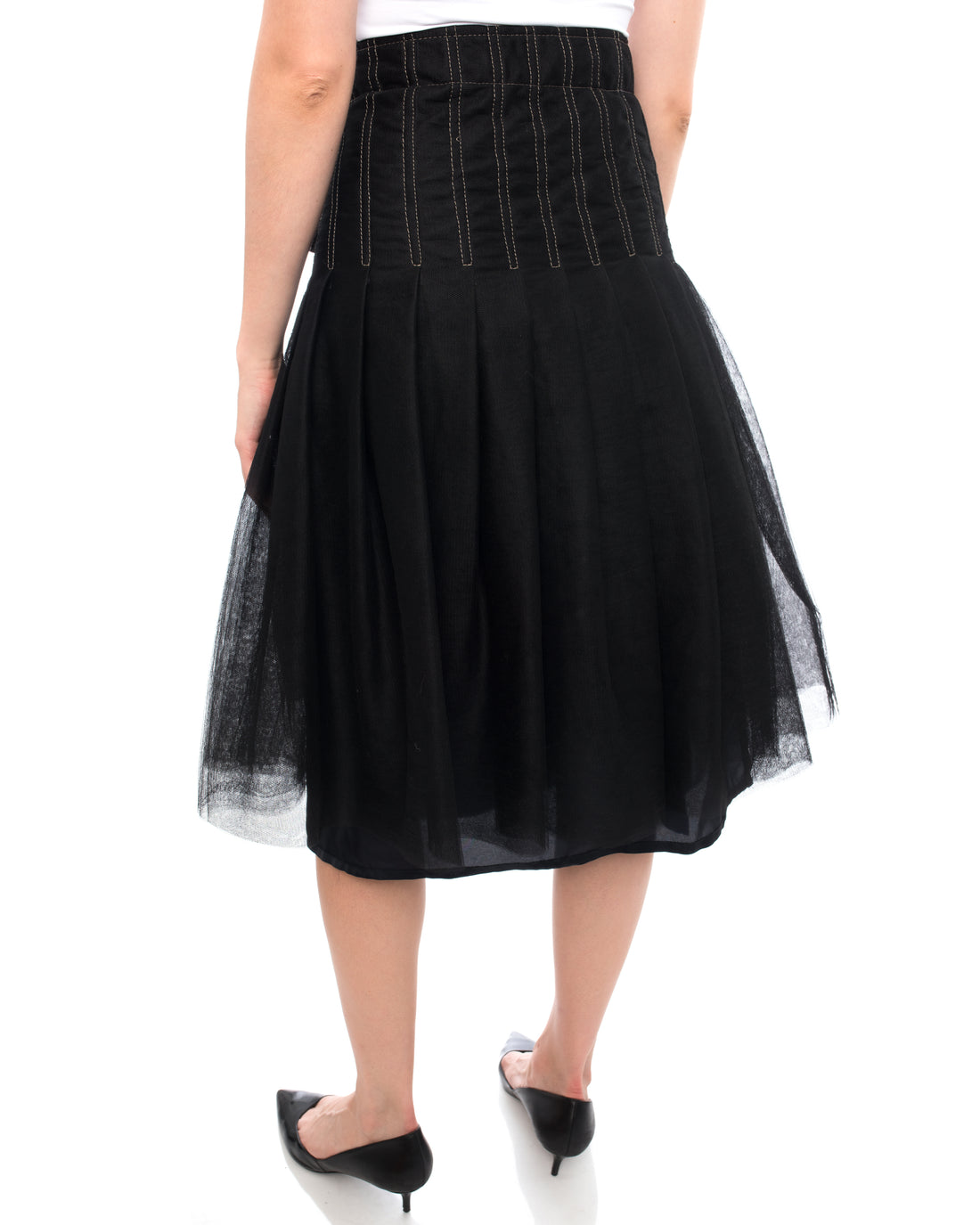 Junya Watanabe Comme des Garcons Black Tulle Mesh Skirt - L
