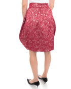 Dolce and Gabbana Red Brocade Circle Profile Skirt - 10