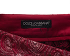 Dolce and Gabbana Red Brocade Circle Profile Skirt - 10