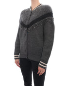 Brunello Cucinelli Grey Chunky Knit Mohair / Wool Collegiate Sweater - M