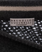 Brunello Cucinelli Grey Chunky Knit Mohair / Wool Collegiate Sweater - M
