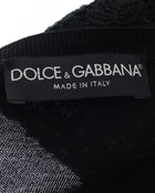 Dolce Gabbana Black Knit Long Sleeve Sweater with Lace Collar - 8