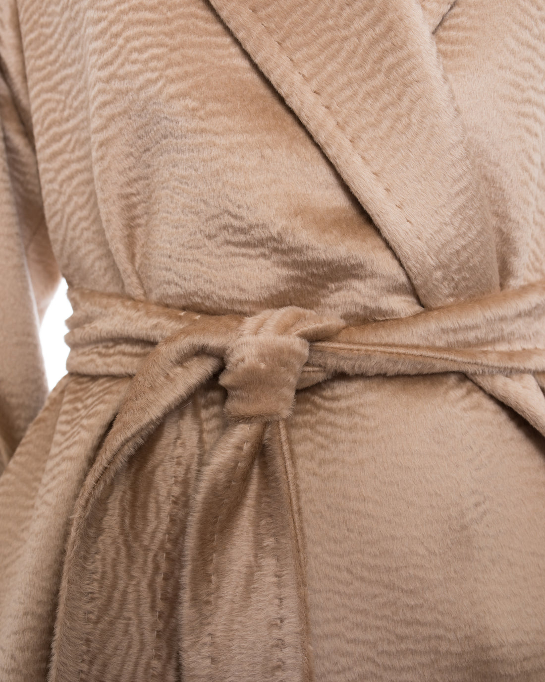 Max Mara Bormio Alpaca Soft Textured Belted Oversized Coat - 2