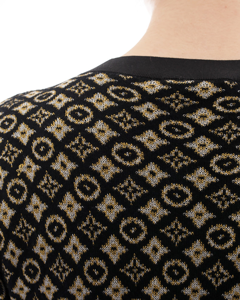 Louis Vuitton Monogram Logo Black and Yellow Knit Sweater Dress - L – I  MISS YOU VINTAGE