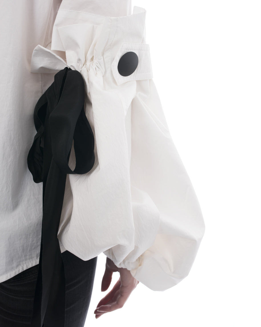 Marni White Detachable Sleeve Cotton Top - M
